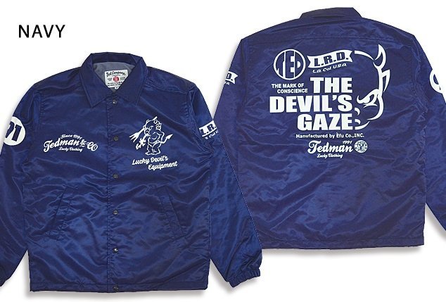 コーチジャケット◆TEDMAN/テッドマン ネイビーXLサイズ TCNJ-060 エフ商会 ライトアウター アメカジ 赤鬼 efu拍卖