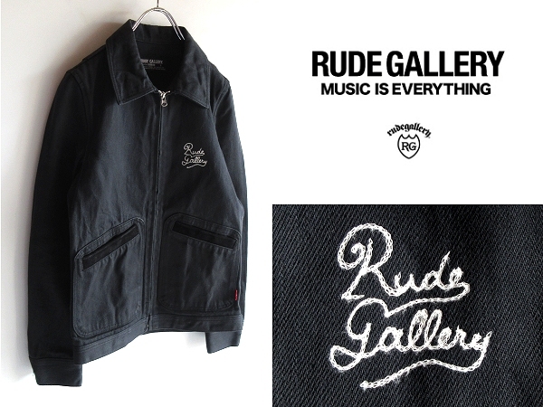 RUDE GALLERY ルードギャラリー TYPE-3 DENIM JACKET ロゴ刺繍 赤タブ スエードレザーポケット ブラックデニムジャケット ブルゾン 2 黒拍卖