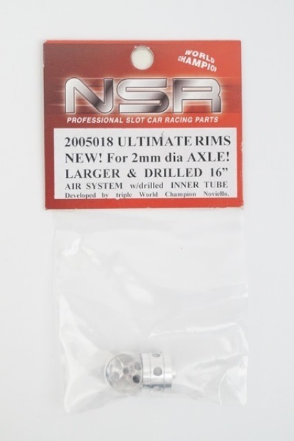 新品 NSR 1/32 ULTIMATE RIMS NEW for 2mm dia AXLE LARGER & DRILLED 16 アルミホイール 2005018 スロットカー拍卖