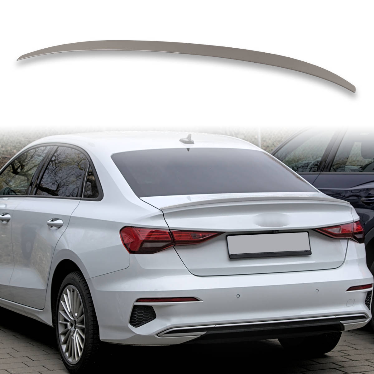 純正色塗装済 ABS製 トランクスポイラー アウディ用 A3 S3 8Y S-Lineタイプ ポン付け カラーコード:LY1P QTS-51105拍卖