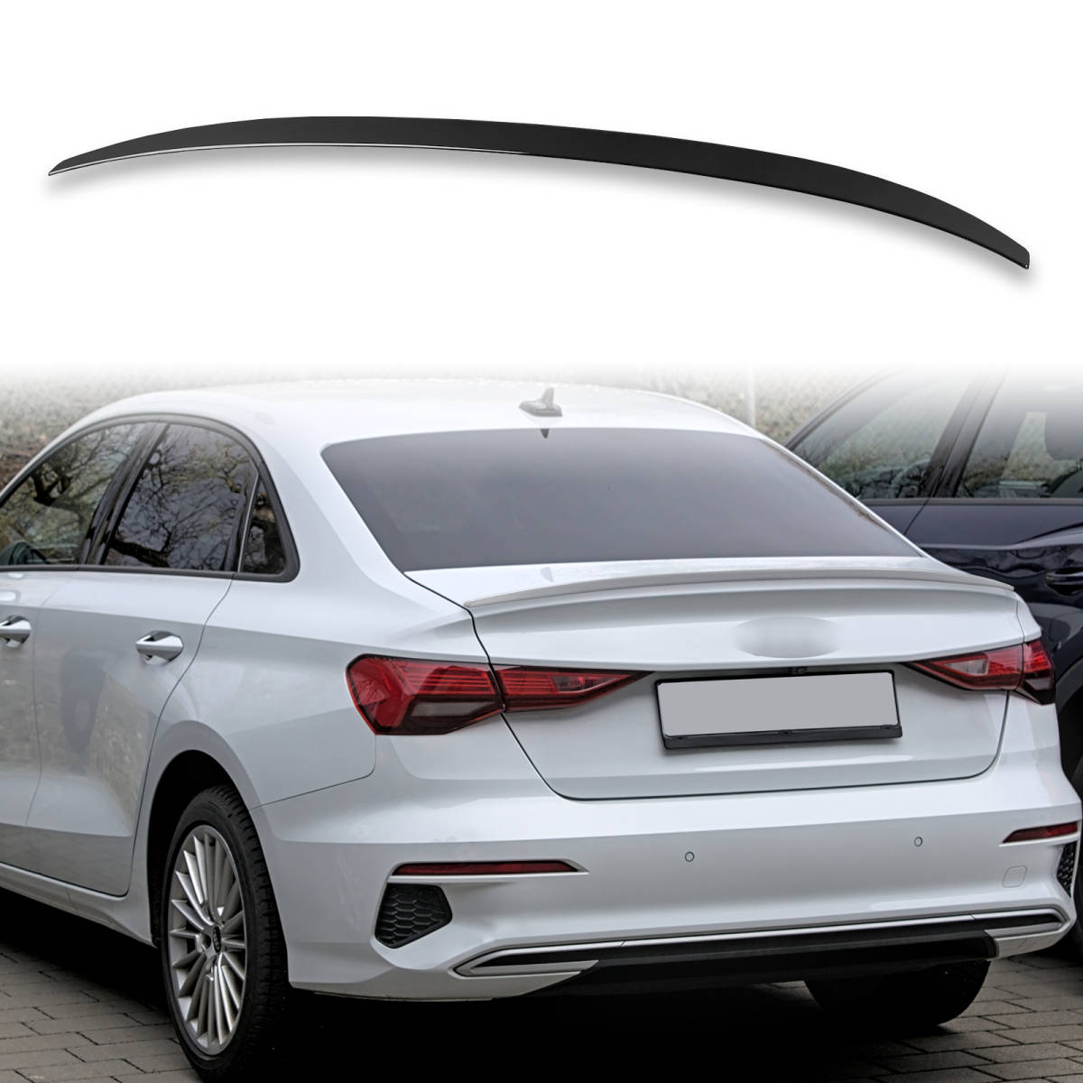 純正色塗装済 ABS製 トランクスポイラー アウディ用 A3 S3 8Y S-Lineタイプ ポン付け カラーコード:LY9B QTS-51105拍卖