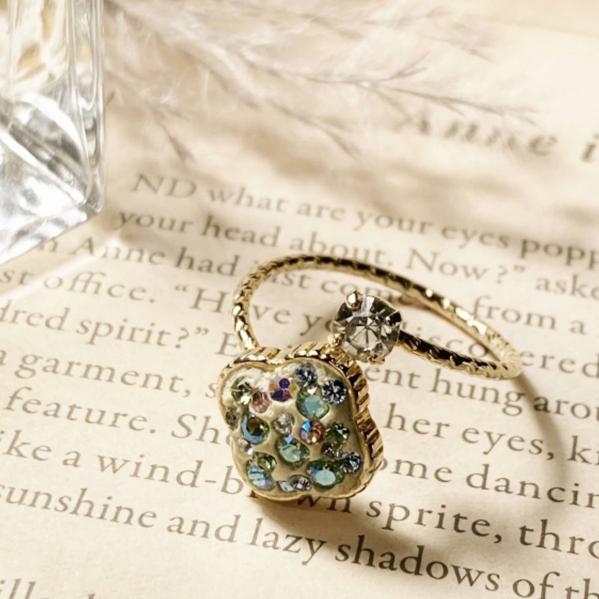 送料無料■フリーサイズリング キラキラ ゴールド japan Vintage jewelry accessories 0199拍卖