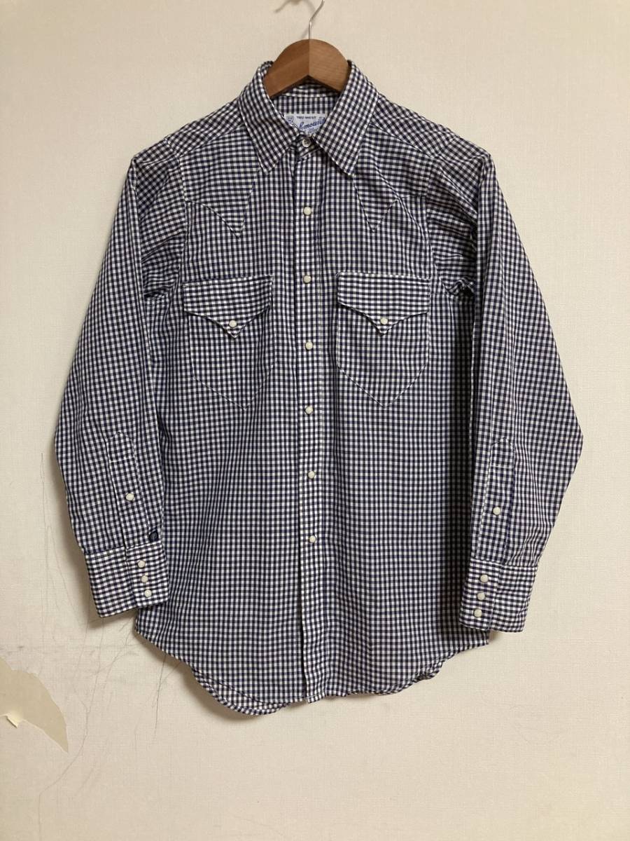★ROCKMOUNT ロックマウント ギンガムチェック柄 長袖ウエスタンシャツ USA製 14,5×32 長袖シャツ拍卖