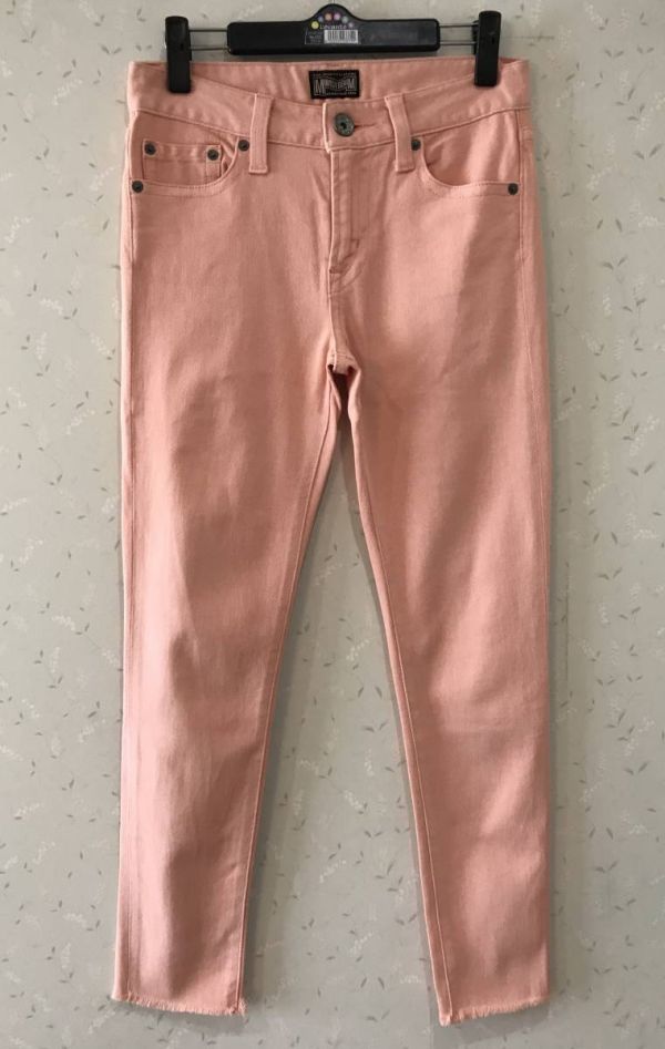 * マウジー MOUSSY DENIM 切りっぱなし加工 カラー スリム ストレッチ デニムパンツ スキニー 1 BJBJ.C拍卖