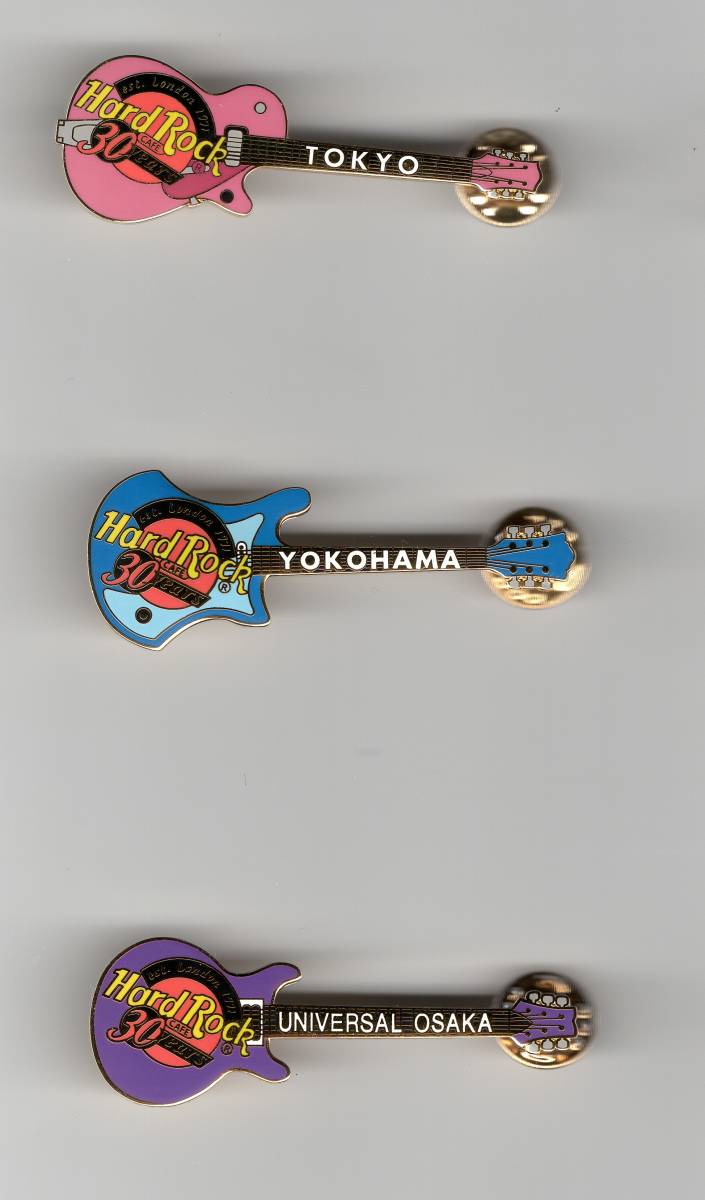 (0123) ハードロックカフェ 30周年記念ピン 7本セット Hard Rock Cafe拍卖