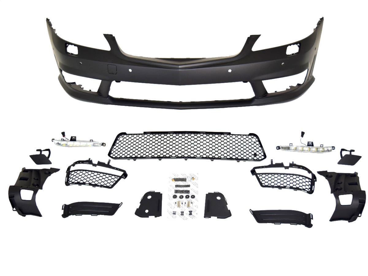 W221 フロント バンパー LED デイライト付 S65type メルセデス ベンツ Sクラス S350 S500 S550 S600 国内発送 即納 カスタム エアロ 外装拍卖