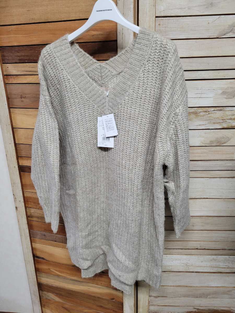 新品タグ付きAZUL by moussy(アズールバイマウジー)チュニックニット セーター ワンピース M拍卖