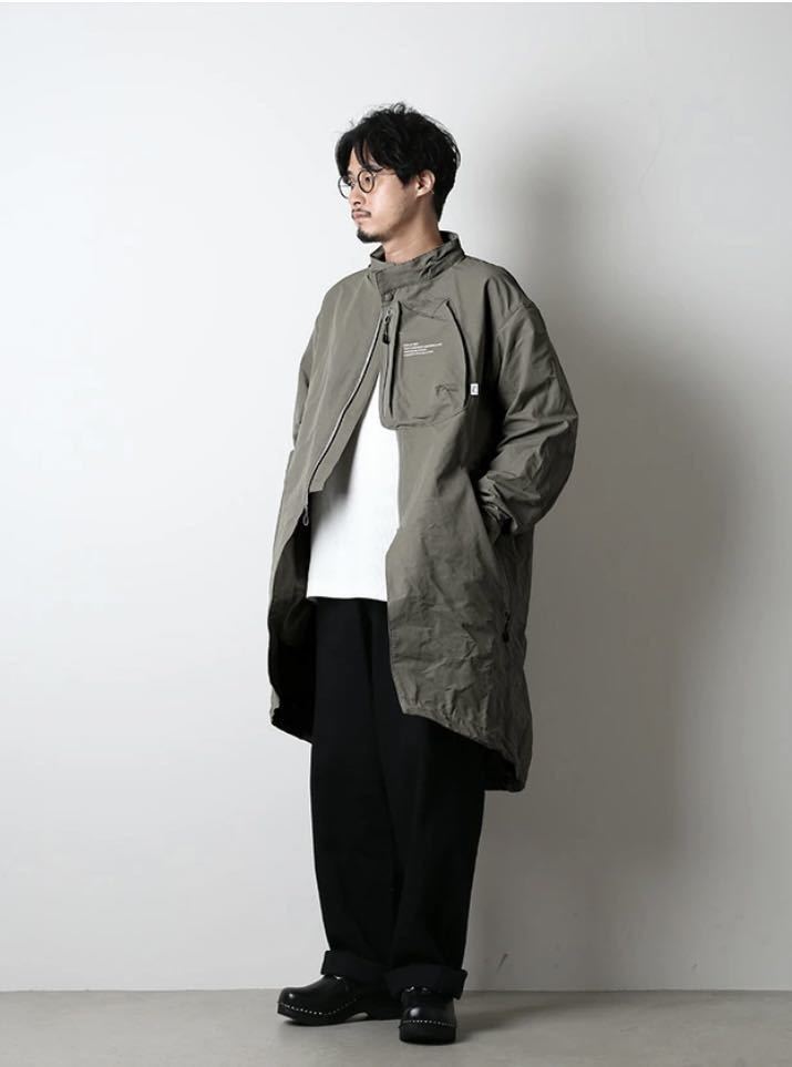 希少!美品 送料込 COMFY OUTDOOR GARMENT コンフィーアウトドアガーメント OVERLAY COAT オーバーレイコート ロングコート グレー拍卖