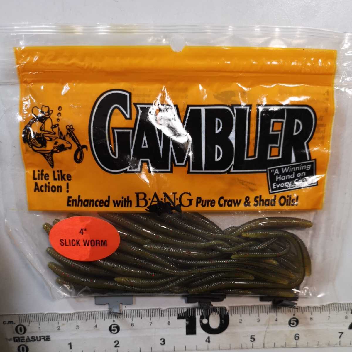 82★☆ギャンブラーワーム 4インチ スリムワーム 18本 クリームコアショット アメリカンルアー アメリカンワーム オールドルアー ★☆拍卖