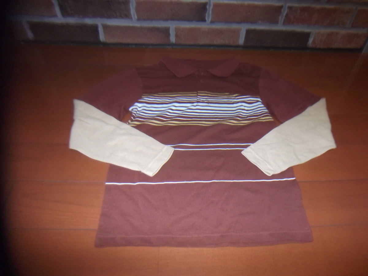 新品 男児 長そで ポロシャツ サイズ150 袖切替え 切手可 クリックポスト発送可 学校 幼稚園 お出かけ拍卖