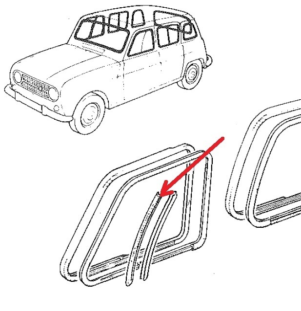 ◇ ルノー4 キャトル スライディングウインドウシール フロントドア用 ◇拍卖