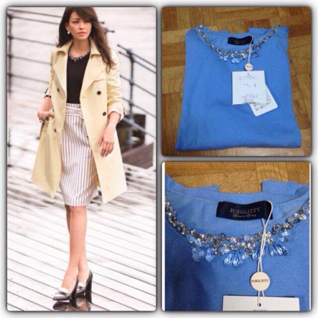 新品JUSGLITTY / ジャスグリッティー MIXパーツクルーニット拍卖