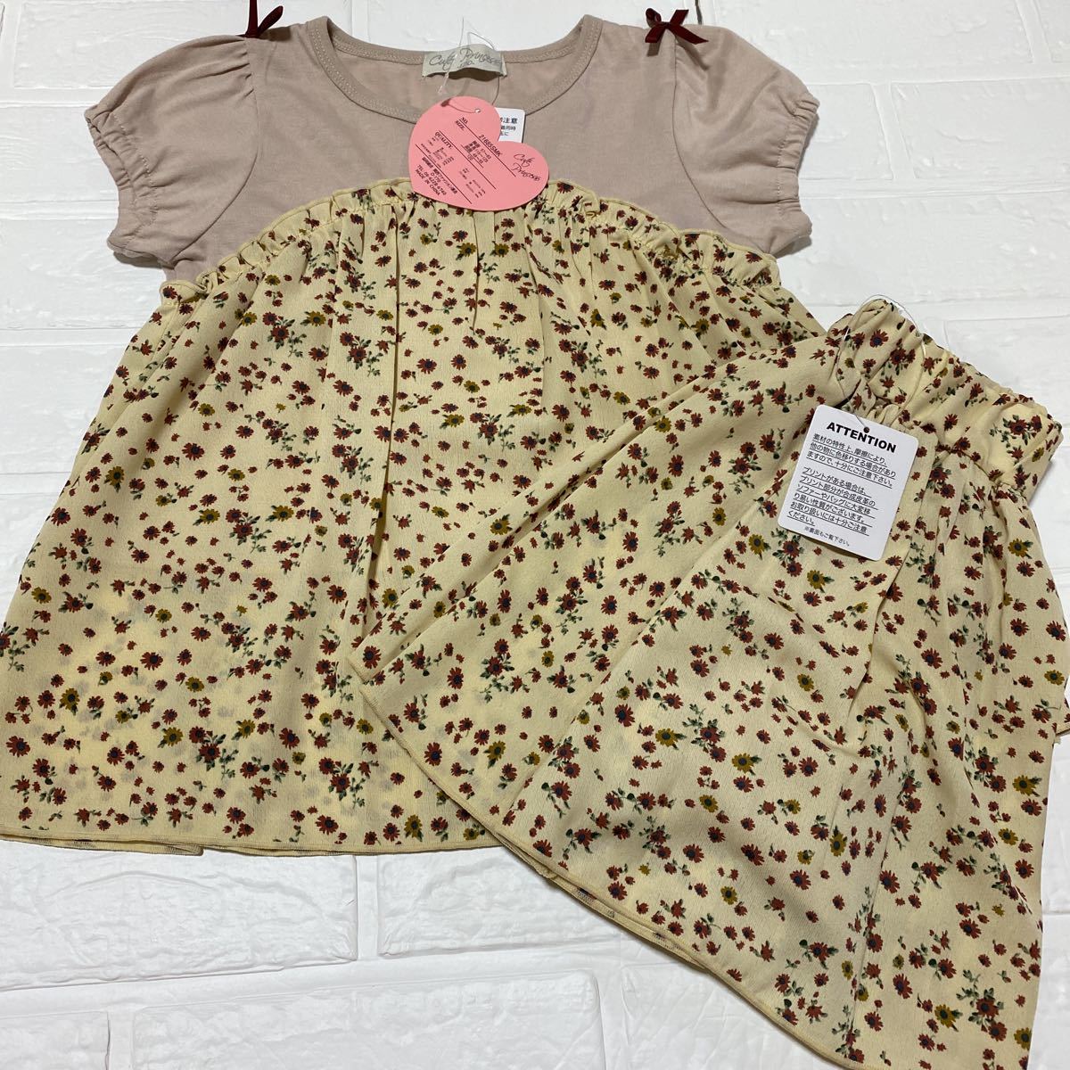 花柄 半袖Tシャツ チュニック 120 セットアップ拍卖