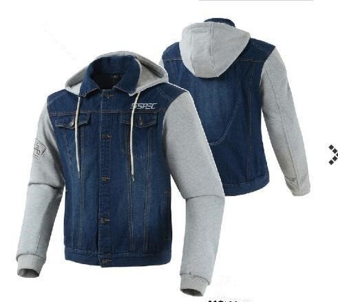LHK2278★オリジナルデザイン 男性用 バイク用 デニム パーカー レーシング パッド付 S~XXL サイズ選択可 青拍卖