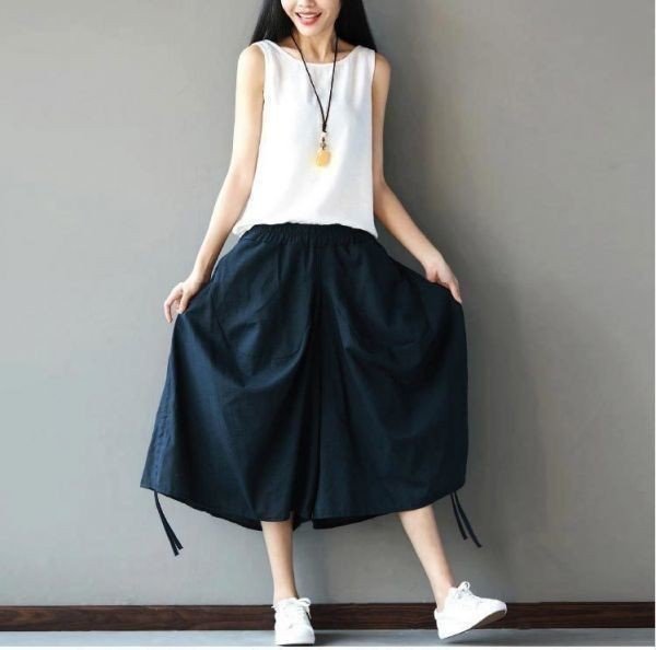 cjx1553★新品 2色 バルーン スカーチョ サブリナパンツ ワイドパンツ ガウチョパンツ サルエルパンツ ゆったり ボトムス カジュアル拍卖