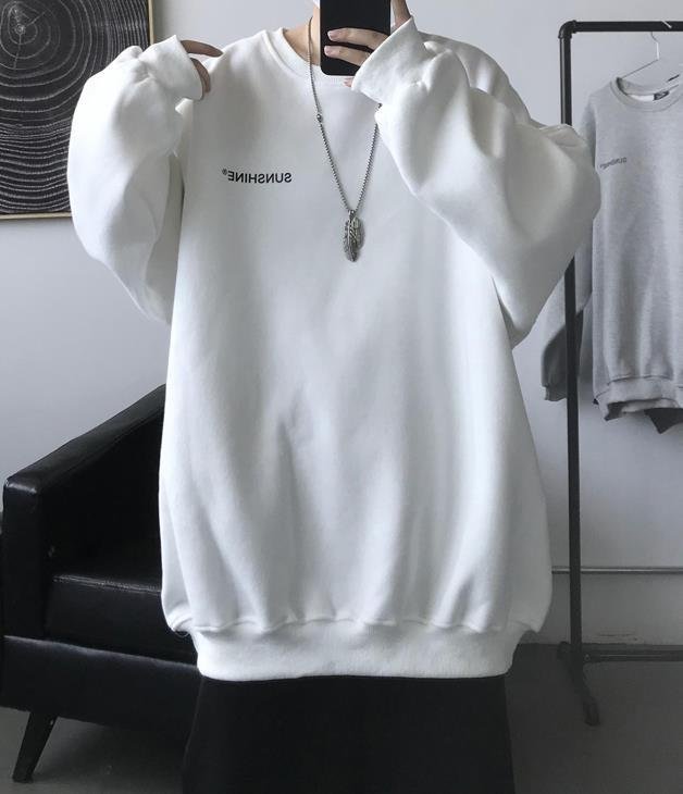 LHK1211★ファション 無地 スウェット メンズ スエット ロング丈 カジュアル ゆったり 秋冬 裏起毛 厚手 韓国風拍卖