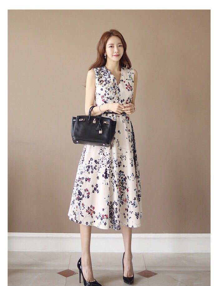 cjx1308★ングワンピース 花柄 マキシ マキシワンピース フレアワンピ ミディアム パーティードレス オフィスレディー 結婚式 拍卖