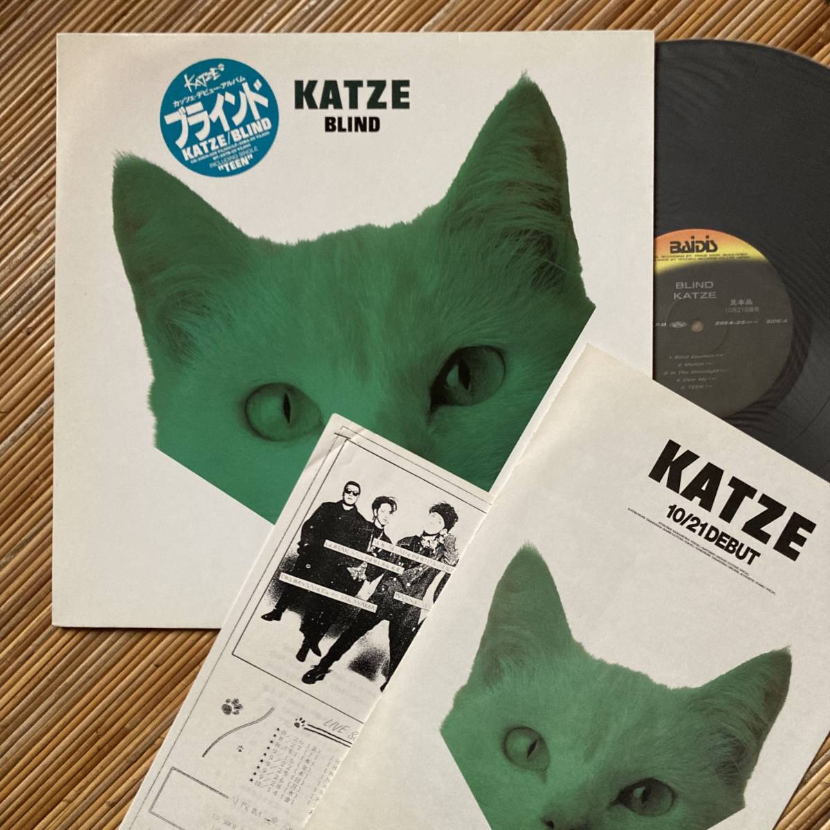 《見本盤・プロモパンフ付!》KATZE『BLIND』LP〜中村敦/カッツェ/ブラインド/ヴィジュアル系元祖/猫ジャケ/にほ拍卖