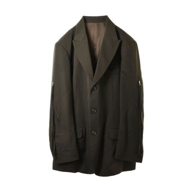 美品 Ujoh ペーパー加工 ウールギャバジン 3B セットアップ 2 カーキ ウジョー KL4CSKPL70拍卖