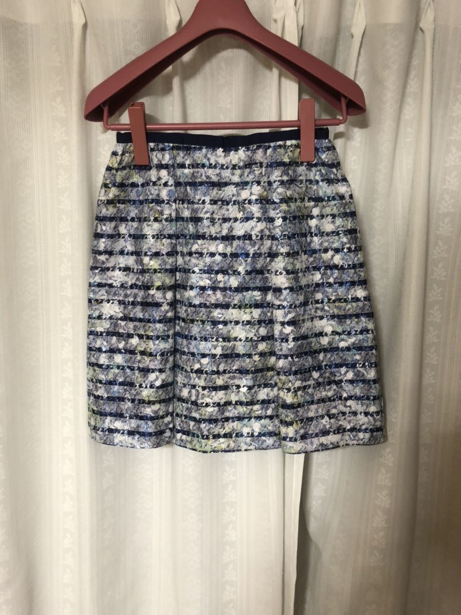 新品同様1.9万ジャスグリッティー JUSGLITTY ボーダーレースプリントスカート0拍卖