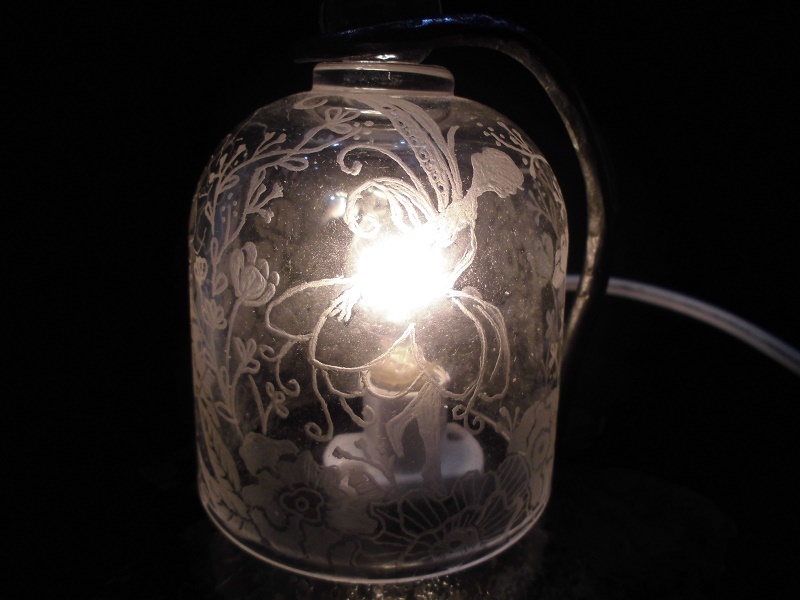 アイアンとグラスリッツェンでランプ(お花と妖精) 〇拍卖