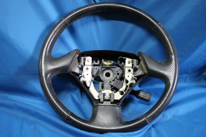 KS-043-1 トヨタ アリスト JZS161 純正 ステアリング ホイール レザー 革 ブラック拍卖