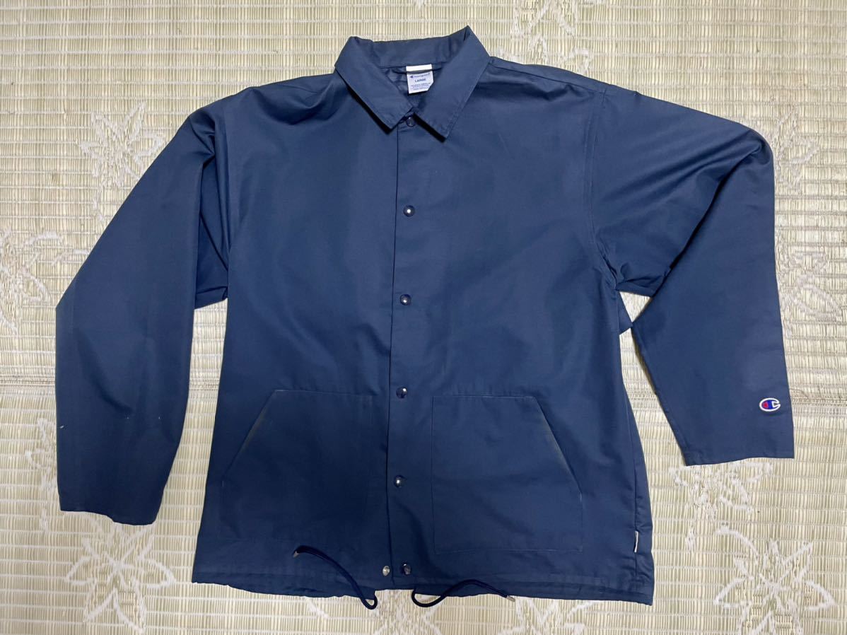 チャンピオン コーチジャケット Lサイズ ネイビー ナノユニバース拍卖