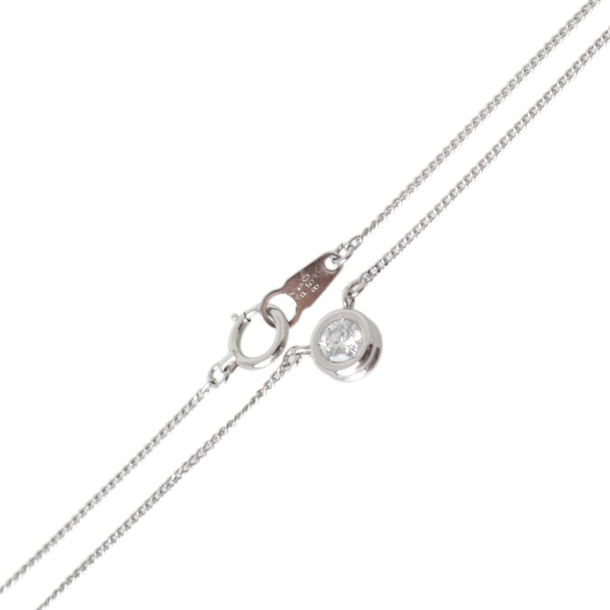 Pt850 プラチナ 1P ダイヤ シンプル デザイン ペンダントネックレス 0.19ct 41cm 2.8g KA 美品 Aランク拍卖