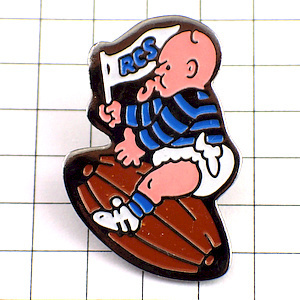 ピンバッジ・赤ちゃんラグビー選手ボール球◆フランス限定ピンズ◆レアなヴィンテージものピンバッチ拍卖