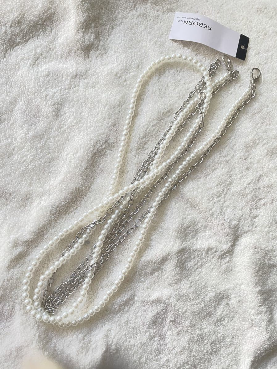 スマホショルダーストラップチェーン パールストラップ 新品拍卖