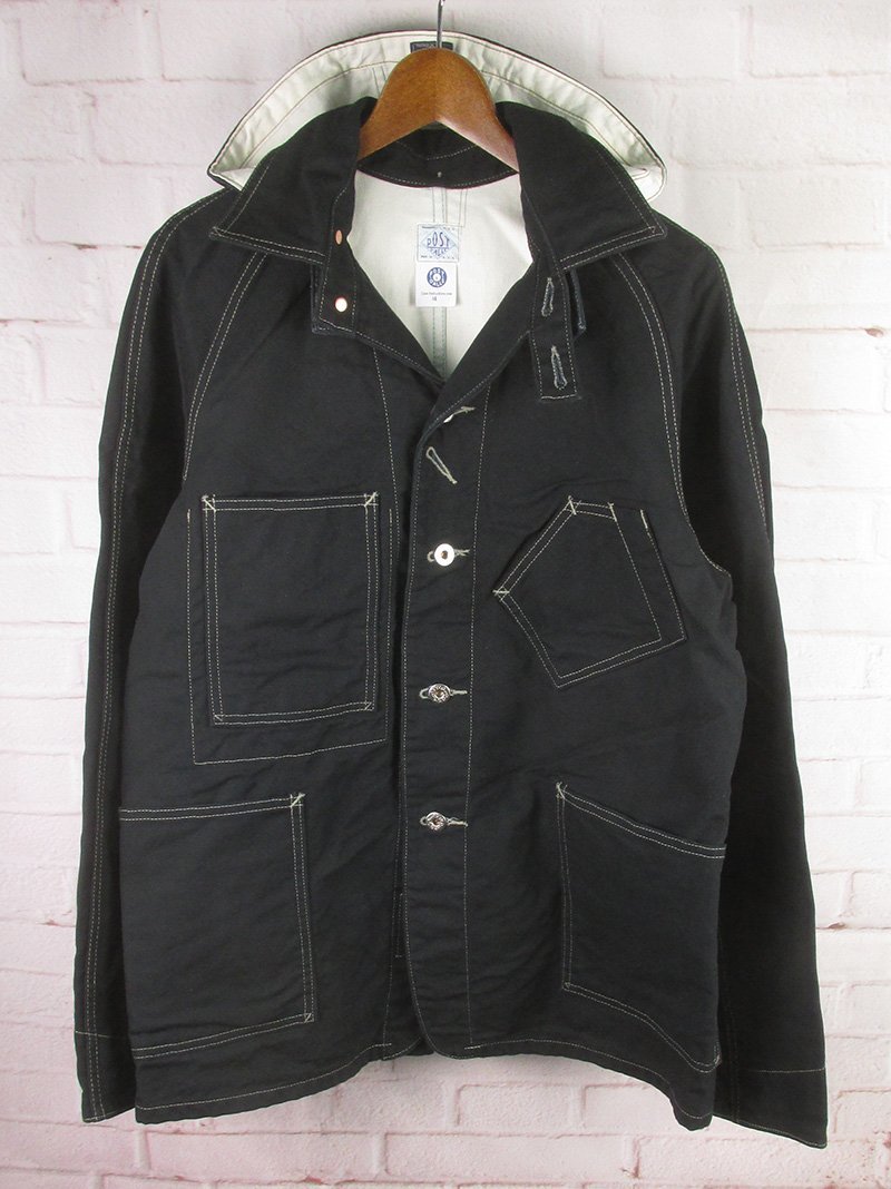 LFJ19598 POST OVERALLS ポストオーバーオールズ SWEET BEAR ダック カバーオール フード付き M ブラック系拍卖