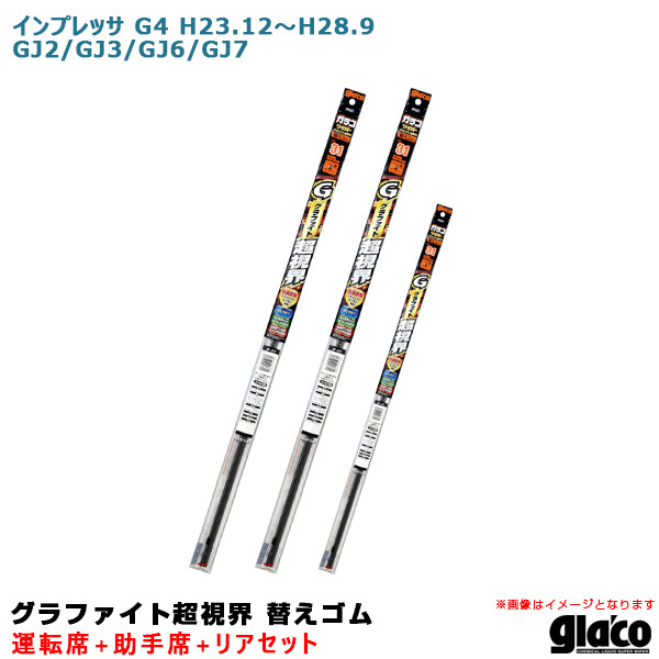 ガラコワイパー 超視界 替えゴム 車種別セット インプレッサ G4 H23.12~H28.9 GJ2/GJ3/GJ6/GJ7 運転席+助手席+リア ソフト99拍卖