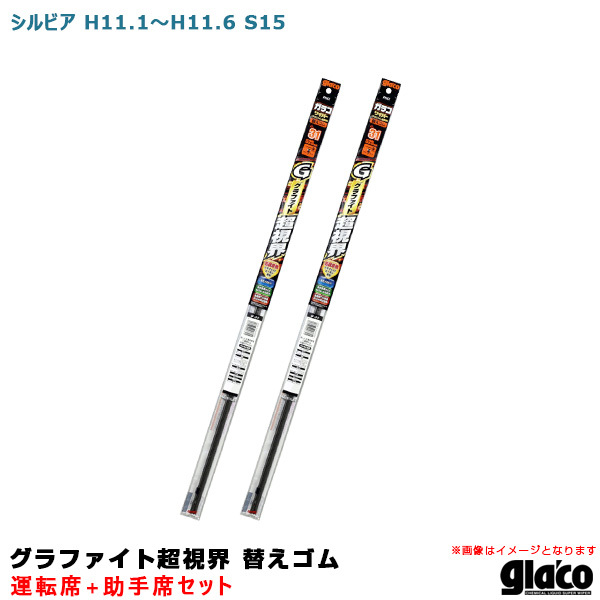 ガラコワイパー グラファイト超視界 替えゴム 車種別セット シルビア H11.1~H11.6 S15 運転席+助手席 ソフト99拍卖