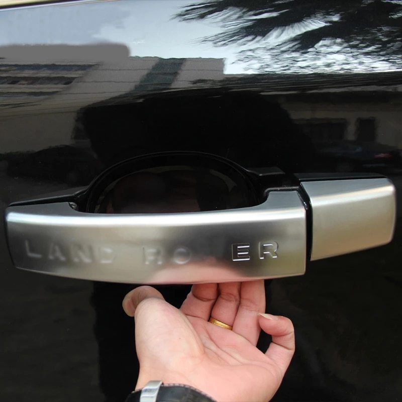 8 個のシルバー/車のドアハンドルカバートリムステッカーランドローバーディスカバリー 3 ディスカバリー 4 LR4 2010-2016拍卖