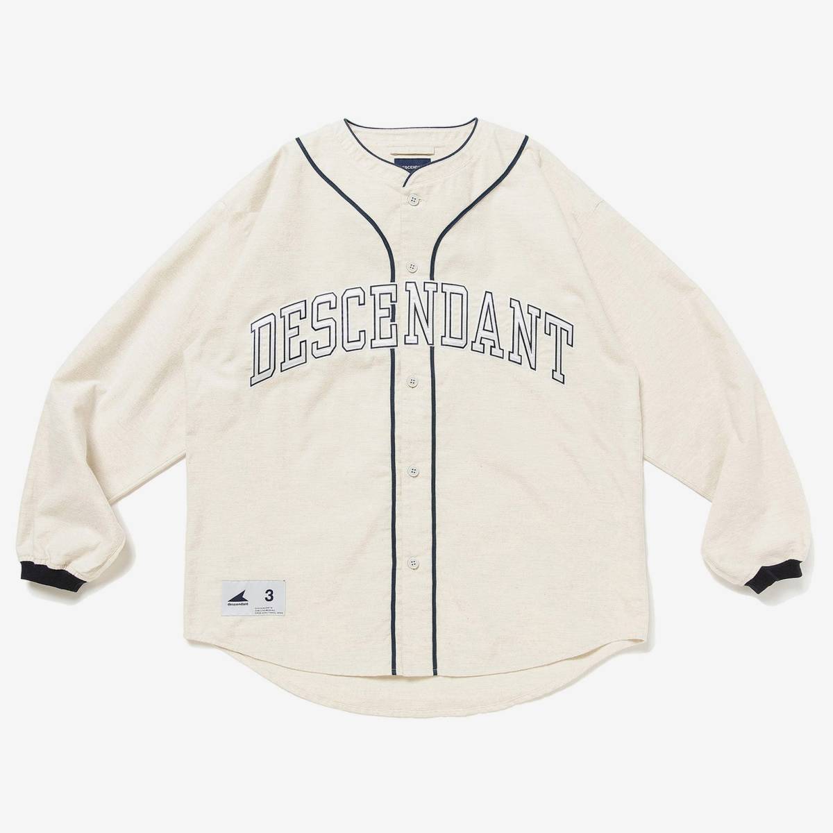 希少★新品本物【灰★3】★BLEEK BASEBALL LS SHIRT ブリーク ベースボールシャツ 正規店購入 ディセンダント 入手困難 DESCENDANT 22AW拍卖