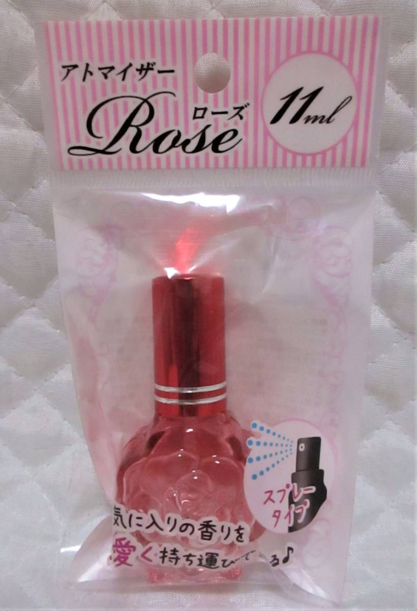 即決【 薔薇 ガラス アトマイザー レッド 】 11ml 携帯用 スプレーボトル 詰替 容器 小分け スプレー ボトル バラ ローズ 詰め替え用 香水 拍卖