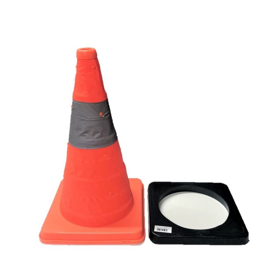 伸縮式カラーコーン ウェイト付き 【2個セット】 高さ41cm オレンジ 折り畳み三角コーン 本州四国九州送料無料!拍卖
