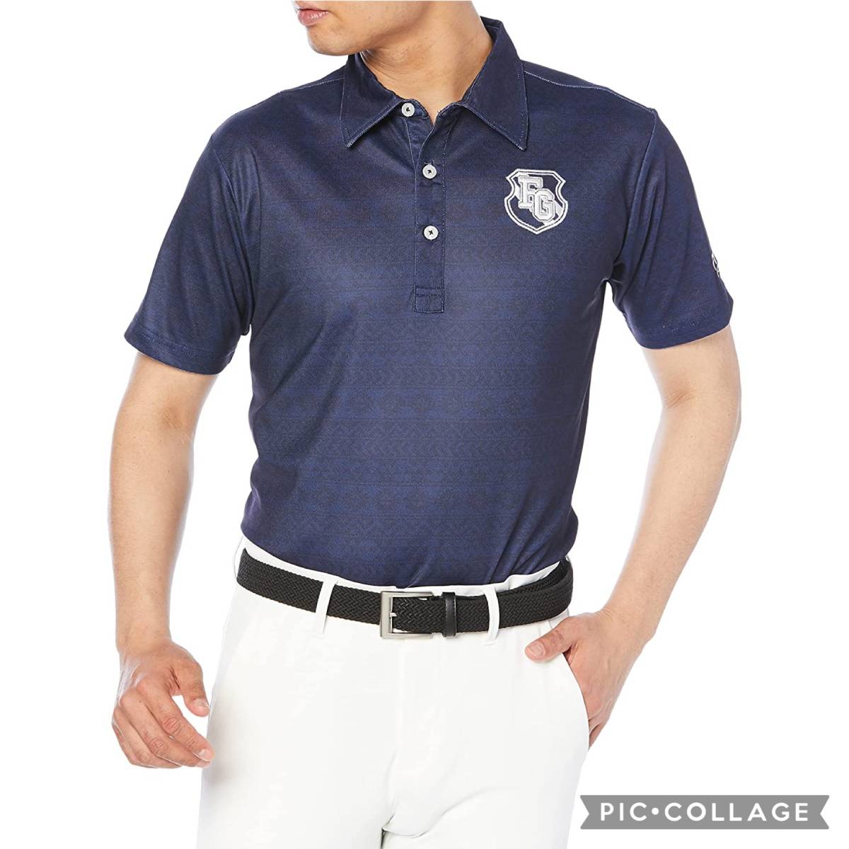 新品 フィラ ゴルフ 半袖 ポロシャツ Mサイズ 紺 ネイビー 741-672 吸汗速乾 UVカット 税込8,690円 メンズ ゴルフウェア ゴルフシャツ拍卖