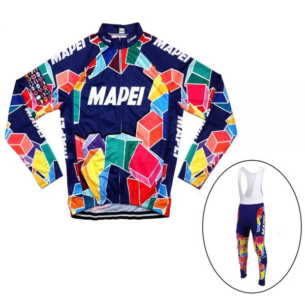 新品 長袖 レトロデザイン 上下セット No13 Mサイズ イタリア サイクルジャージ ウェア メンズ サイクリング MTB ロードバイク 自転車拍卖
