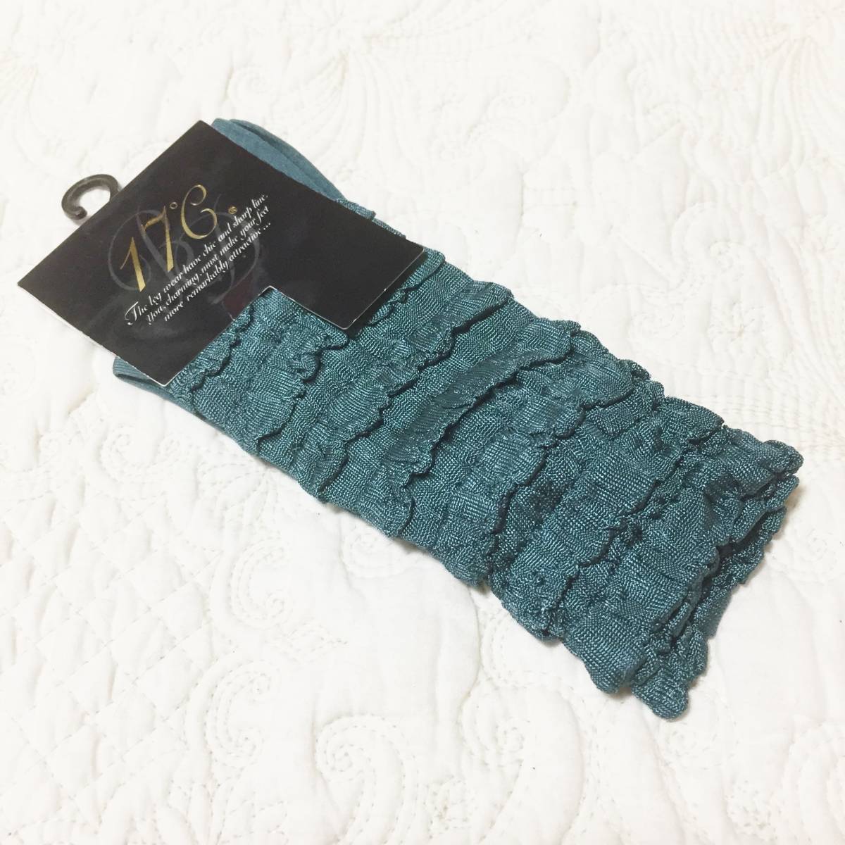 新品 百貨店商品 17℃ フリル ソックス グリーン拍卖