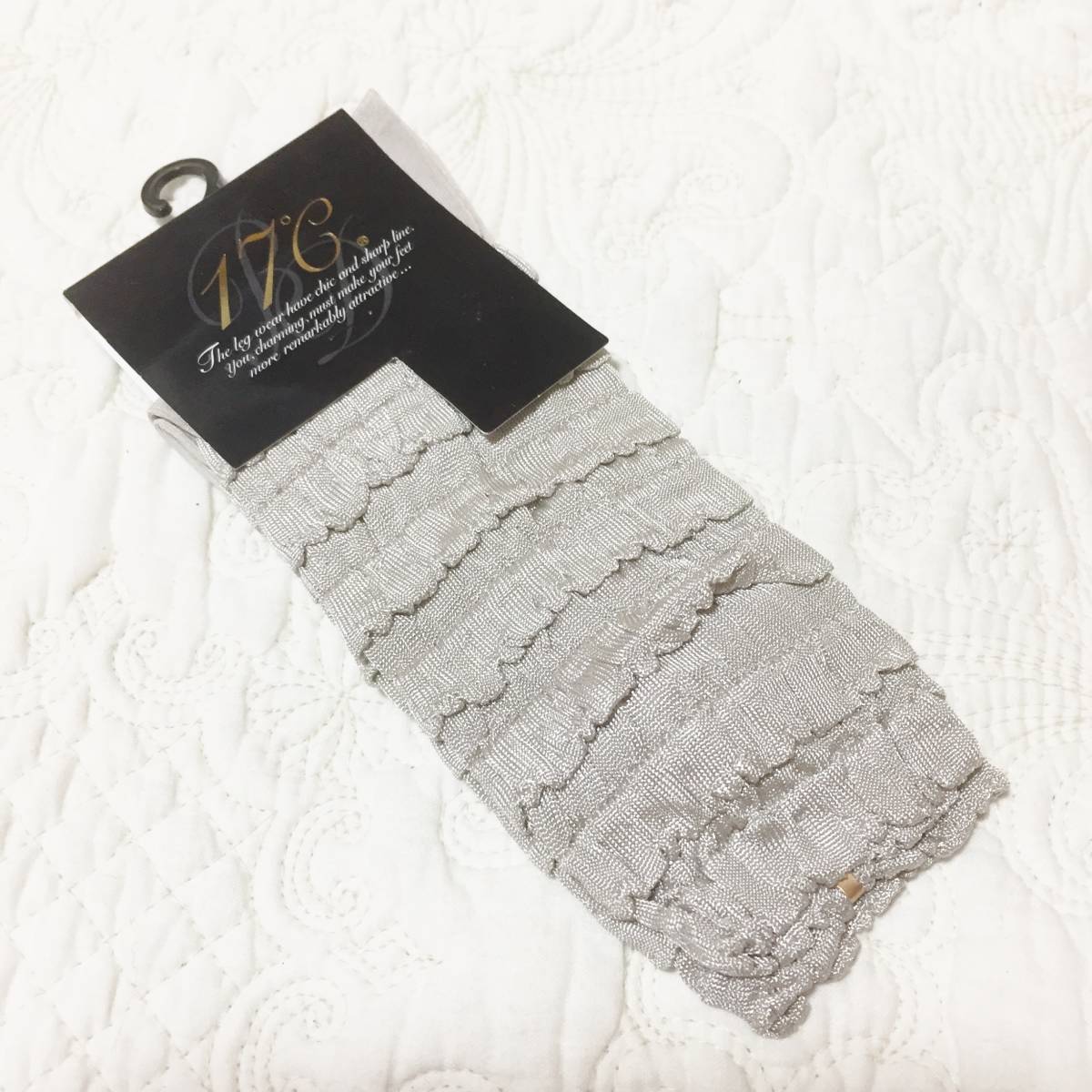 新品 百貨店商品 17℃ フリル ソックス 薄グレー拍卖