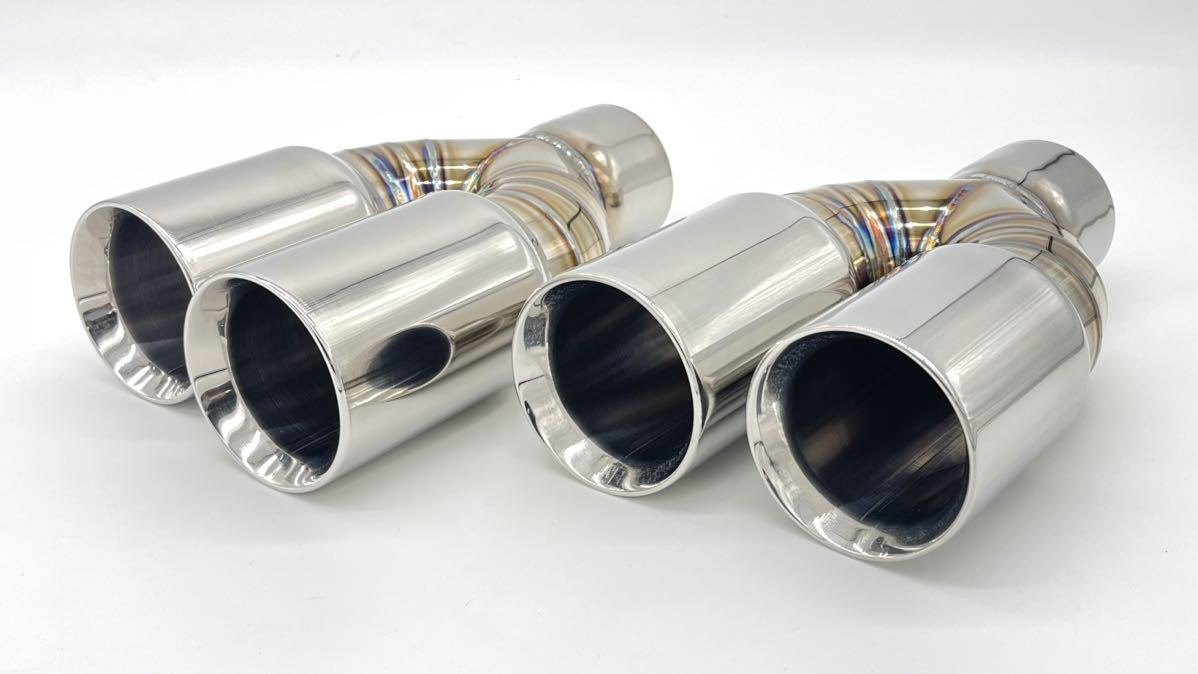 ☆2セットエビ管二重構造デュアルマフラー出口外径76.3内径60.5φW入口内径60.5φ サイズ寸法等変更可能拍卖