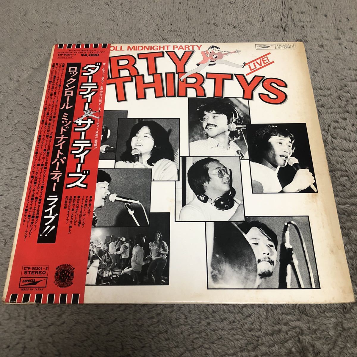 ダーティーサーティーズ ロックンロールミッドナイトパーティーライブ!!/【帯付】2LP 2枚組レコード/ETP60201-2/ライナー有/六本木KENTOS/拍卖
