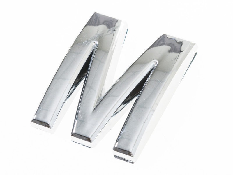 7CM 英字 アルファベット エンブレム ステッカー シール シルバー#M拍卖