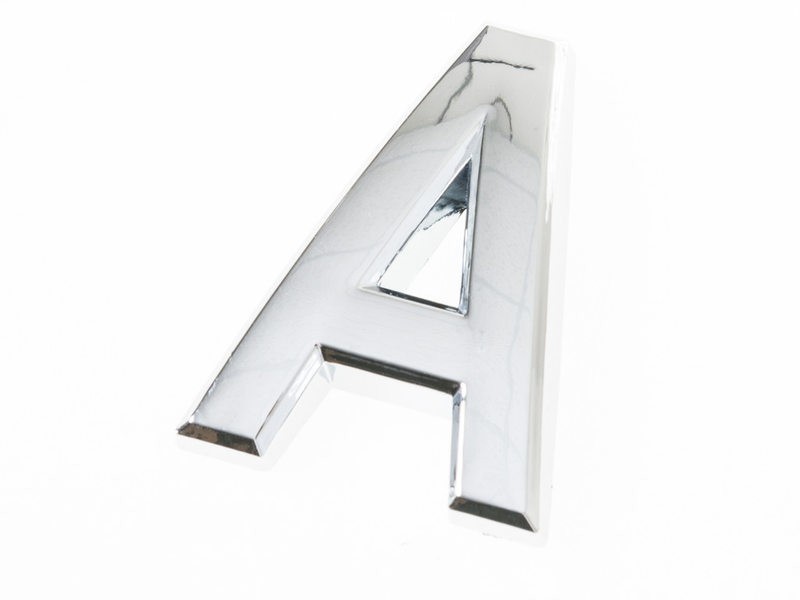 7CM 英字 アルファベット エンブレム ステッカー シール シルバー#A拍卖