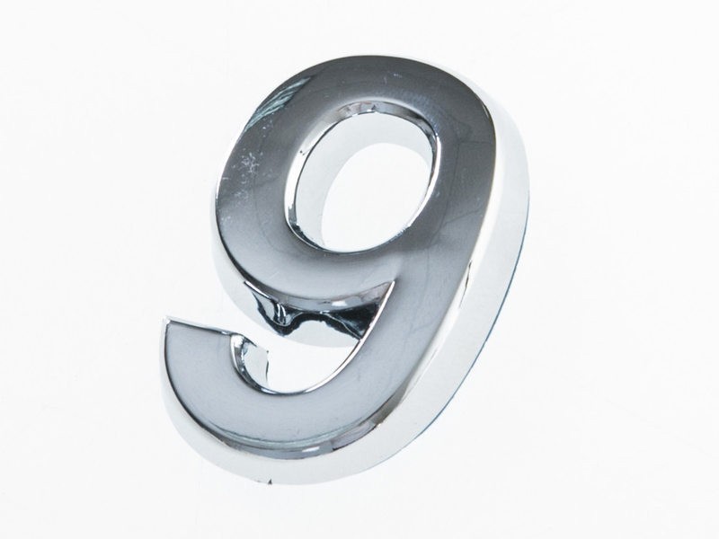 7CM 数字 ナンバー エンブレム ステッカー シール シルバー#9拍卖