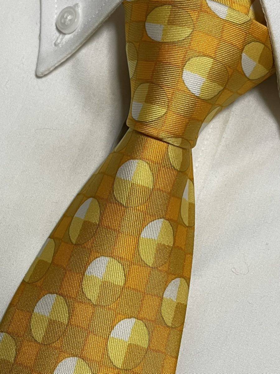 ほぼ未使用 ″HERME’S″ エルメス ジオメトリック ブランドネクタイ 210275拍卖