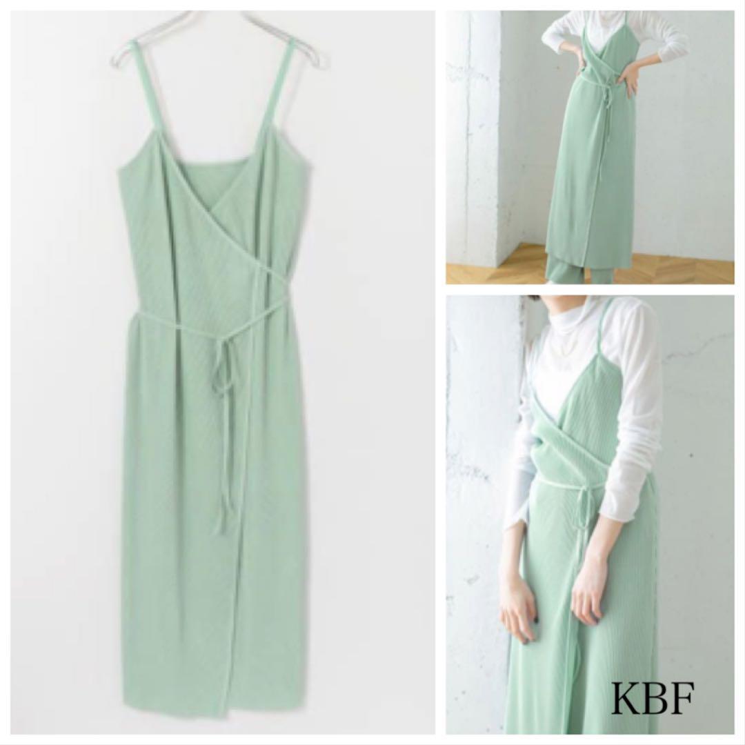 KBF ミニプリーツラップワンピース グリーン URBAN RESEARCH 146拍卖
