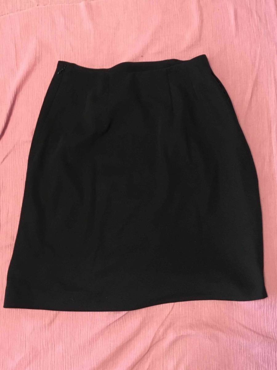 ※Cランク※【中古】enjoie_11号_Aラインスカート(黒:ブラック)51873/アンジョア/無地/かわいい/オシャレ/OL会社制服/事務服/拍卖