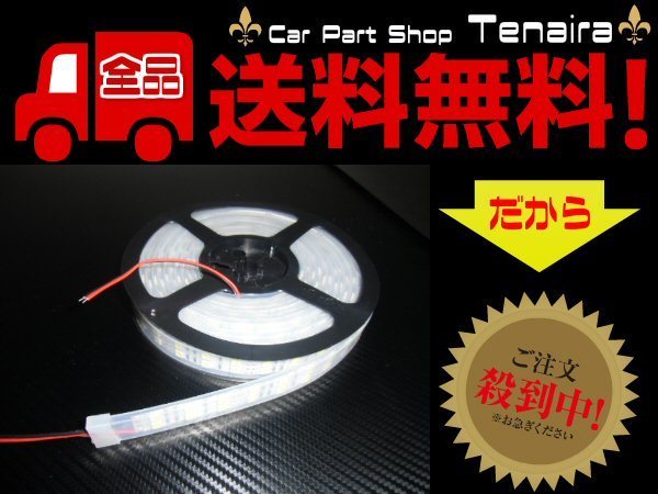 24v LEDテープライト カバー付 防水 5M 白 船舶 蛍光灯 照明 送料無料/2拍卖